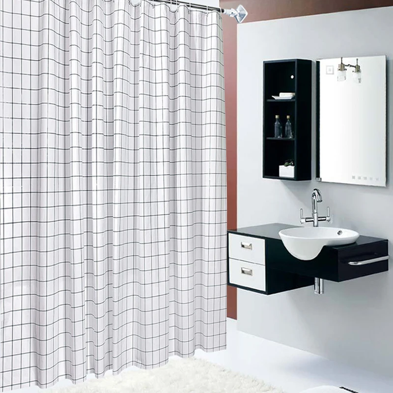 Белые квадратные плотные занавески для душа водонепроницаемая устойчивая к