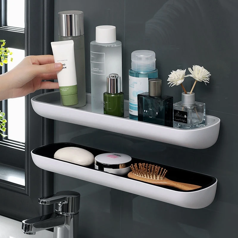 Shelf Shampoo Rack With Towel Bar Storage Rack Bathroom Accessories