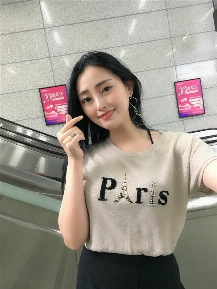 Летние Париж печать белая футболка женские короткий рукав повседневные топы Blusas