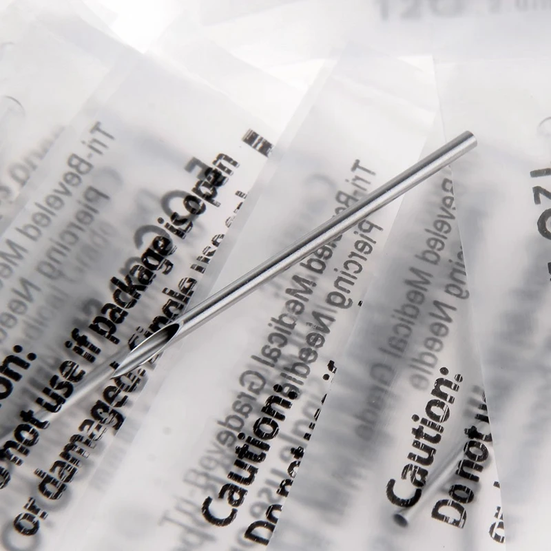 

100PCS Sterile Body Piercing Needles 16G 16 Gauge Navel Ear Nose