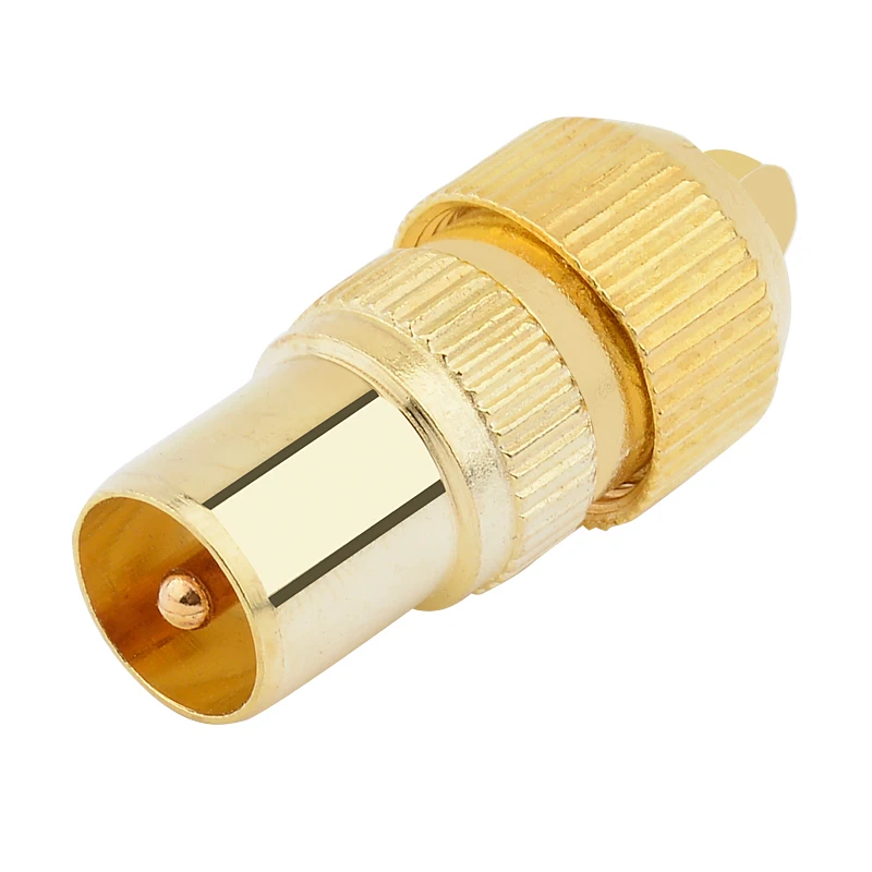 Позолоченный Штекерный разъем для ТВ-антенны 1 шт. радиочастотный коаксиальный