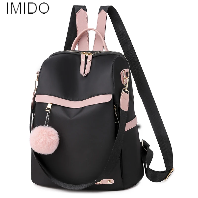 Рюкзак модный Оксфорд женский черный рюкзак водонепроницаемый для путешествий