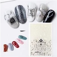 newest marbling design self adhesive back glue diy decoration tips nail decals stickers wg 04