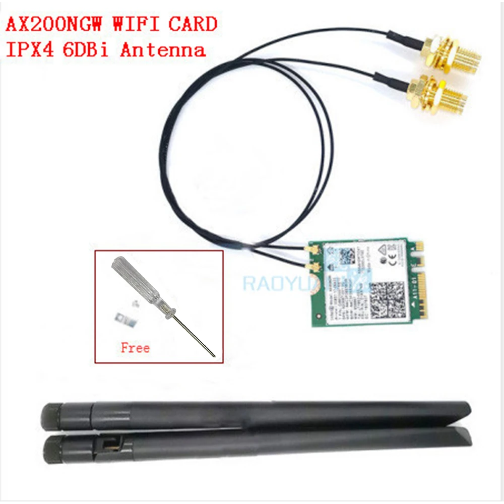 

2.4Gps Wireless adapter AX200NGW NGFF For Intel wifi 6 AX200 network card 2.4G/5Ghz 802.11ac/ax Wi-fi Bluetooth 5.0 MU-MIMO