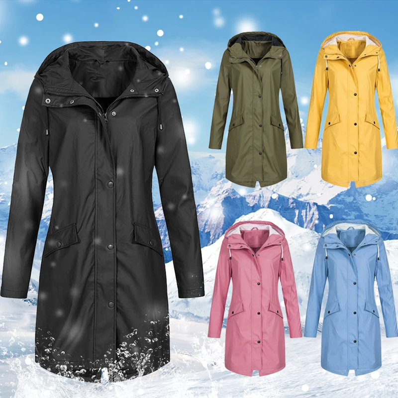 Зимняя куртка женская ветровка на молнии пальто с капюшоном ветрозащитная