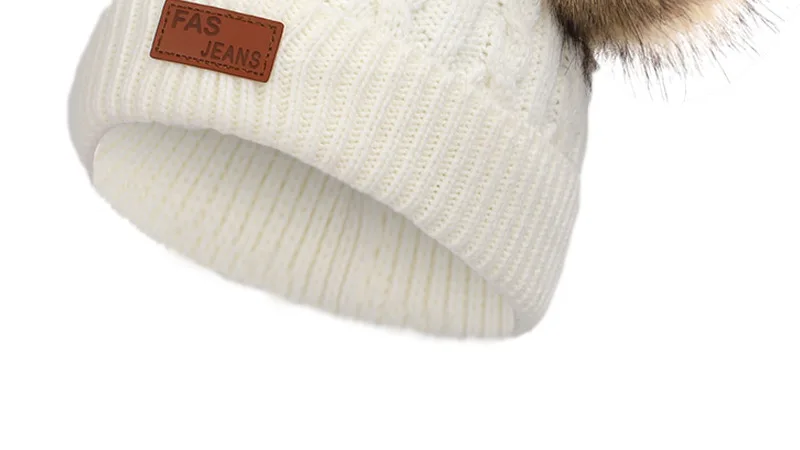 Детская шапка, вязаная Милая шапка для девочек, BoysBig Pom pom Beanie, детские шапки для девочек и мальчиков, теплая вязаная зимняя детская шапка из натурального енота F