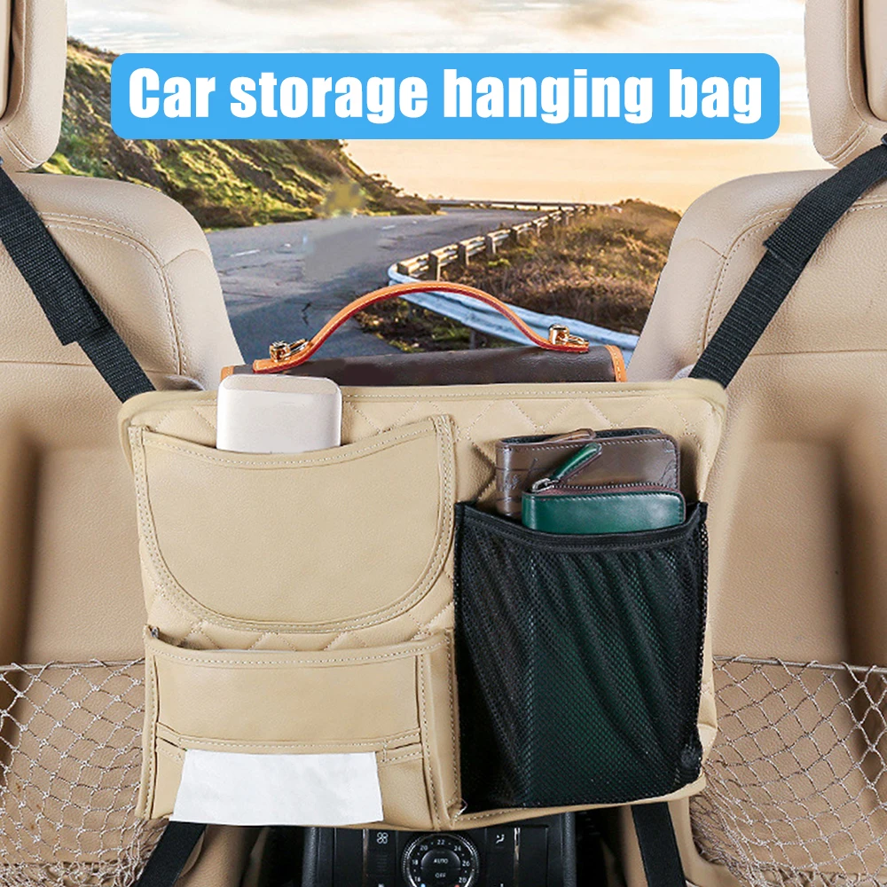 

Car Storage Large Capacity Elastic Car Mesh Net Bag Between Car Organizer Back Storage Bags Luggage Holder Pocket