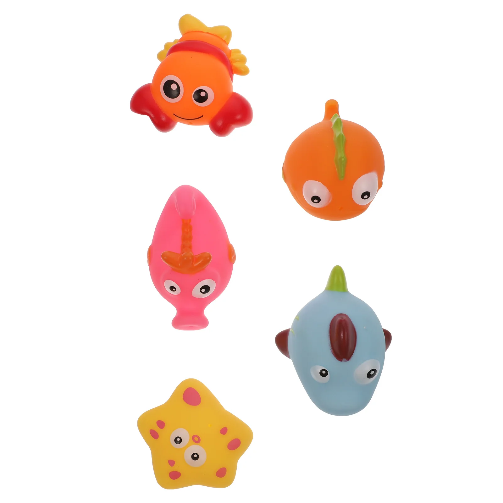 

1 Set of Baby Bathing Playthings Adorable Squeeze Toys Pinch Fish Model Toys