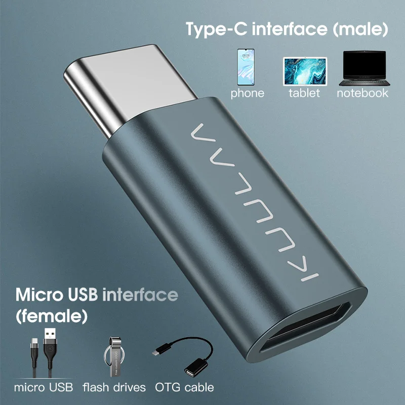 KUULAA USB C OTG адаптер Type к Micro зарядный кабель конвертер для Macbook Pro Samsung Galaxy S10 S9 Huawei