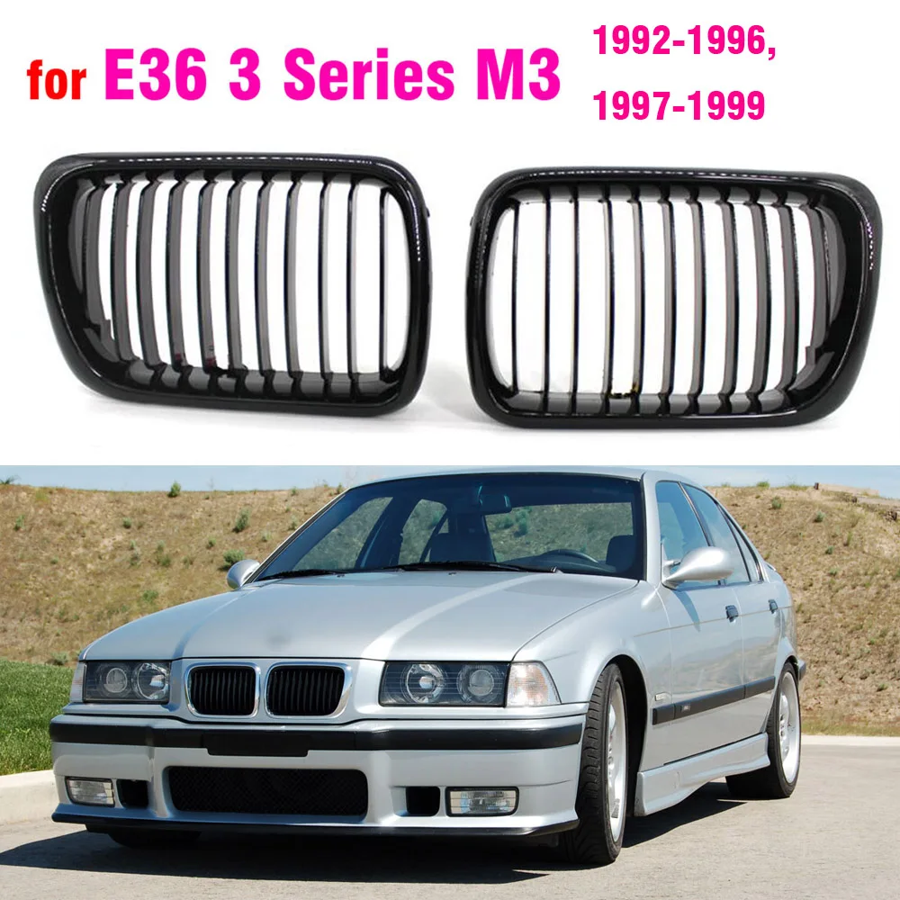 BLACK E36 Grille ABS Front Replacement Hood Kidney Grill For BMW E36 1997 1998 1999  for BMW  318i 323i 325i 320i 328i