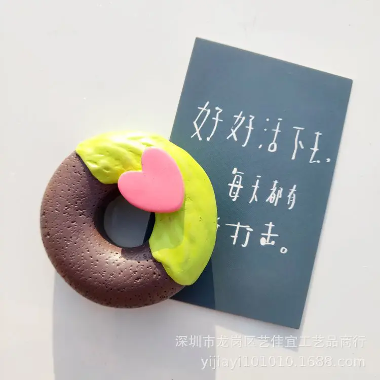 Магнитный декор для холодильника Пончик хлеб шоколад авокадо рефрижераторная