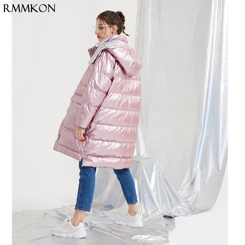 Новинка 2019 года зимняя модная уличная Женская длинная пуховая куртка