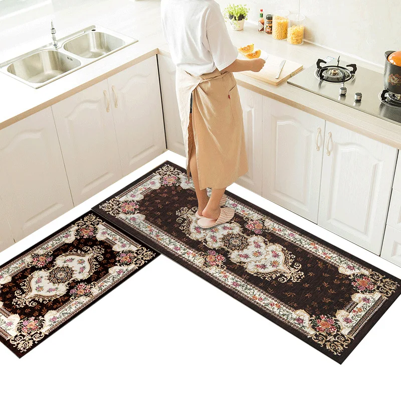 

Nordic Printing Doormat Vintage Kitchen Mat Home Entrance Hallway Doormat Anti-Slip Bathroom Carpet Absorb Water Kitchen Carpet