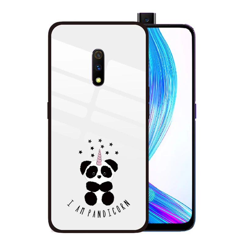 Чехол из закаленного стекла с принтом панды Pandicorn для OPPO Realme Q 5 Pro XT X2 X Lite 3 F11 F7 F5 F9