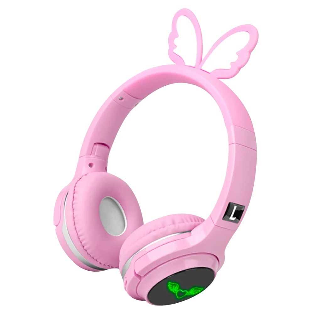 

Bluetooth 5.0 Headset 7 Colors LED Cute Pikachu Headphones Support SD Card Audio Cable Headphone for Boy Girl Gift Children