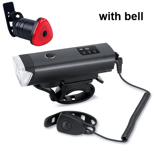 with bell and red C 350 люмен, светильник-вспышка для велосипеда, немецкий стандарт, антибликовый индукционный велосипедный передний светильник, Перезаряжаемый USB фонарь, лампа с рожком - Цвет: with bell and red C