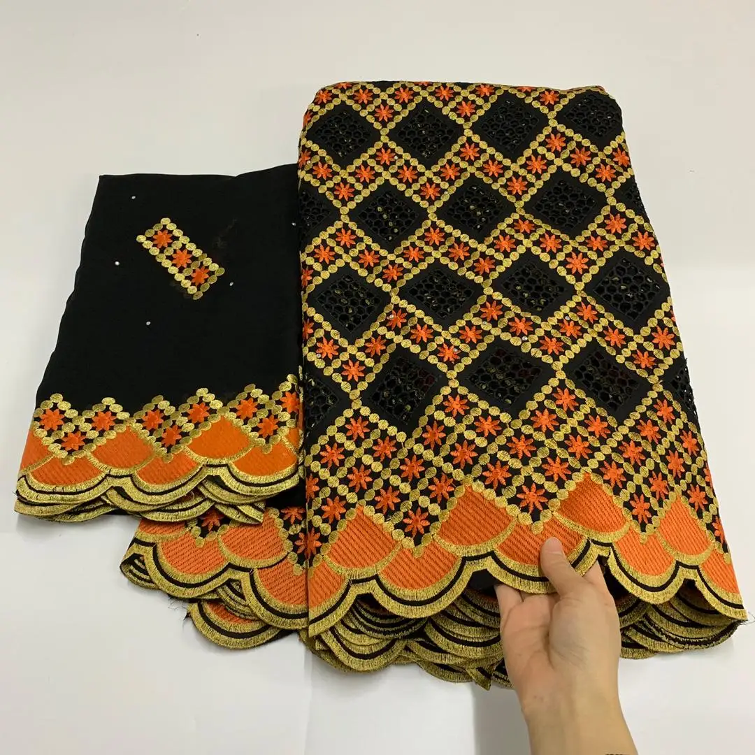 

100% cotton Swiss Voile Lace Fabric Nigerian Fabrics With Tulle Lace Swiss Voile Lace in Switzerland 5+2Yard
