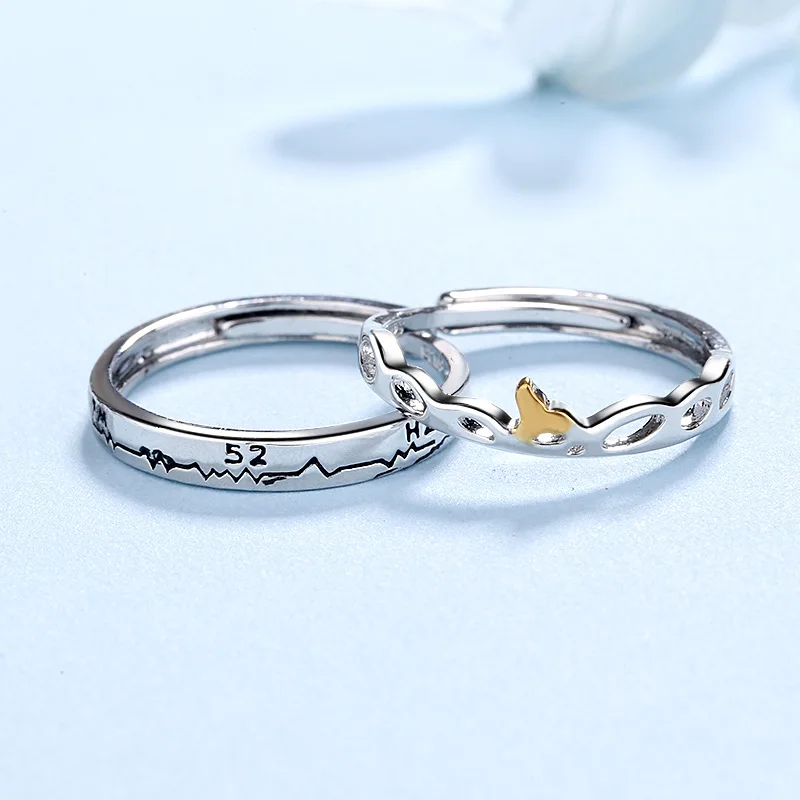 Sea And Whale Couple Rings Jewelry Adjustable Open For Lovers Women Men Lady Girls Boys Birthday Valentine's Day Gift | Украшения и