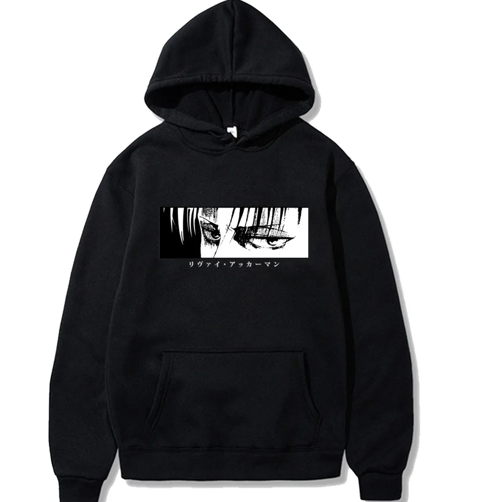 

100%COTTONHot Japanese Anime Attack on Titan Hoodies women Kawaii Cartoon Levi Titans Attack Graphic Streetwear Harajuku