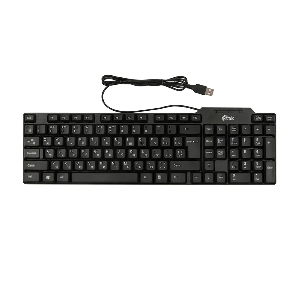 Computer keyboard ritmix rkb-111 [Wired membrane Keys-102 USB black] for компов computer PC Russian | Компьютеры и офис