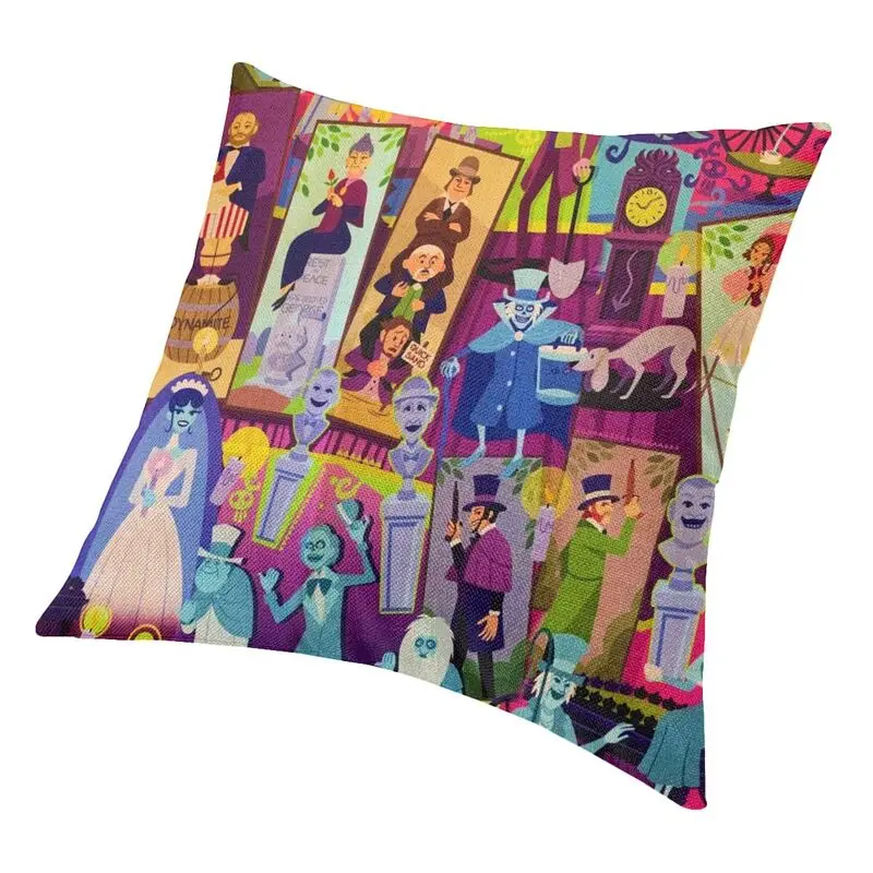 Retro Mansion Collage Cushion Cover Halloween Happy Haunted Throw Pillow Case for Car Fashion Pillowcase Home Decorative | Дом и сад