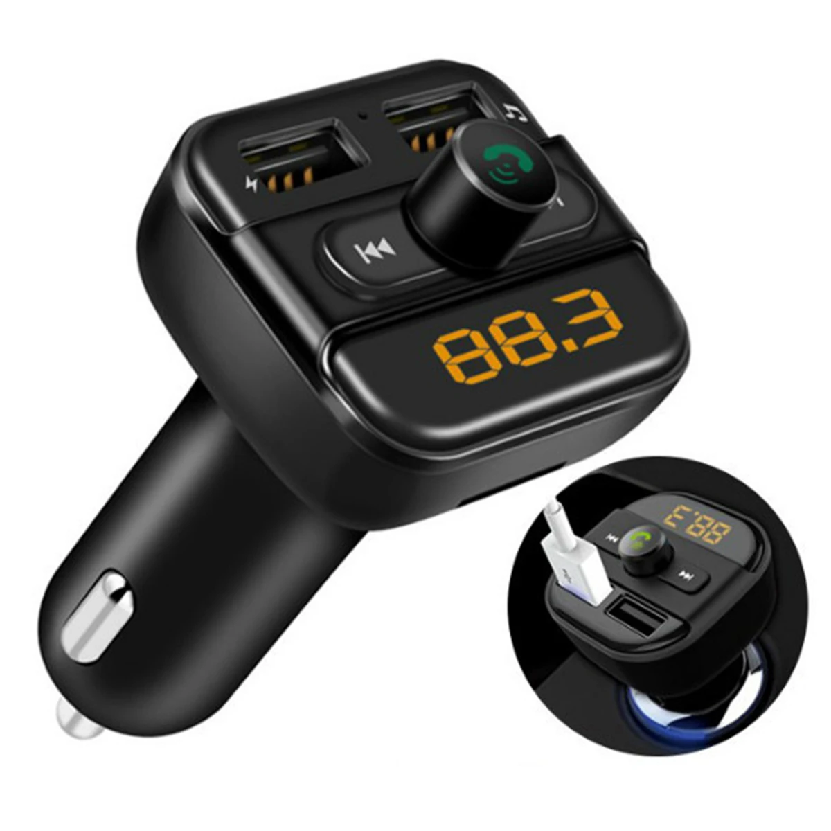 Автомобильный беспроводной комплект FM передатчика с гарнитурой MP3 двойное