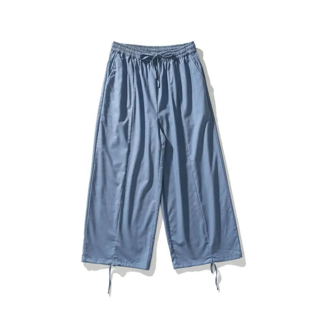 

Sinicism Store Men Solid Summer Wide Leg Pants Mens 2020 Vintage Breathable Trousers Male Oversize Casual Chinese Style Pants