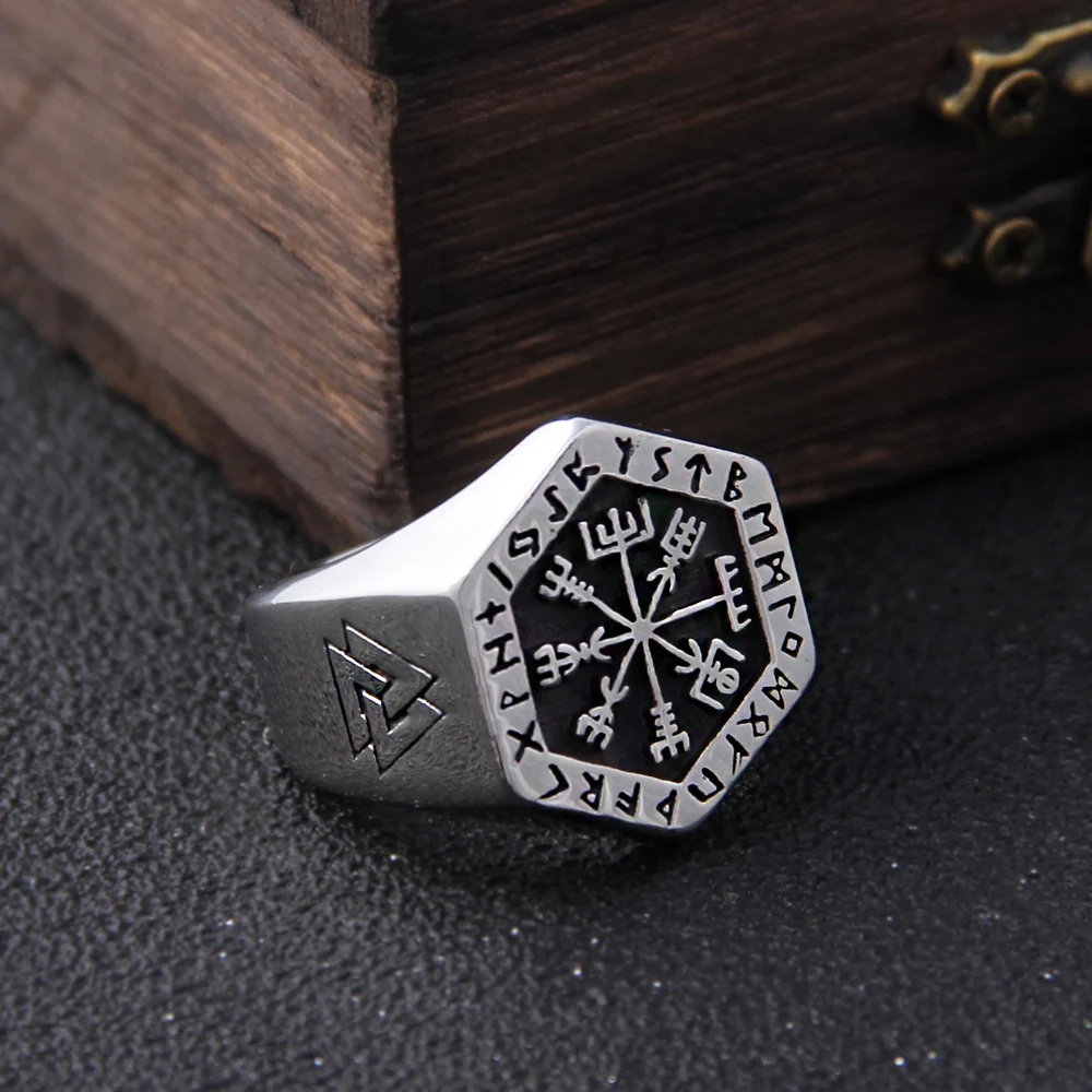 Никогда не увядает Нержавеющая сталь Viking компас рунические состояние Для мужчин