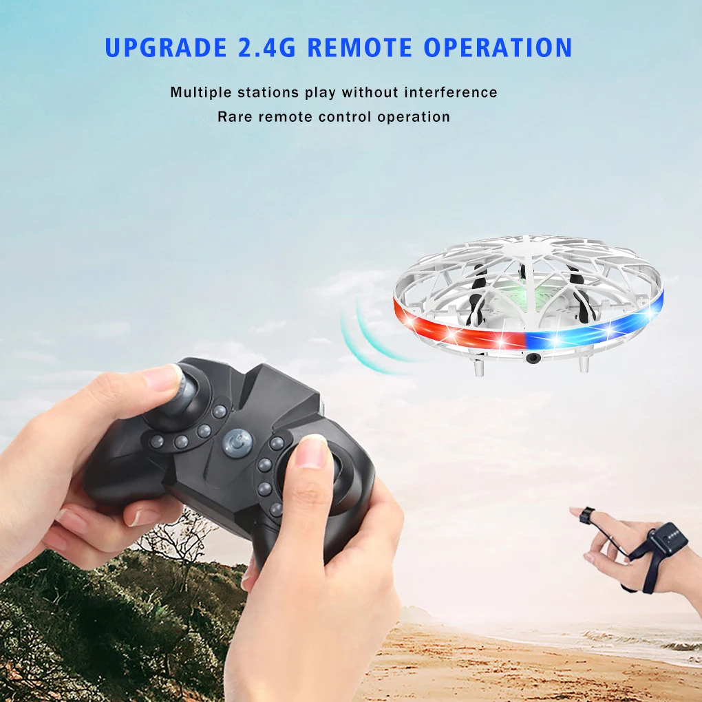 

Mini Helicopter UFO RC Drone Infraed Hand Sensing Aircraft Electronic Model Quadcopter flayaball Small drohne Toys For Children