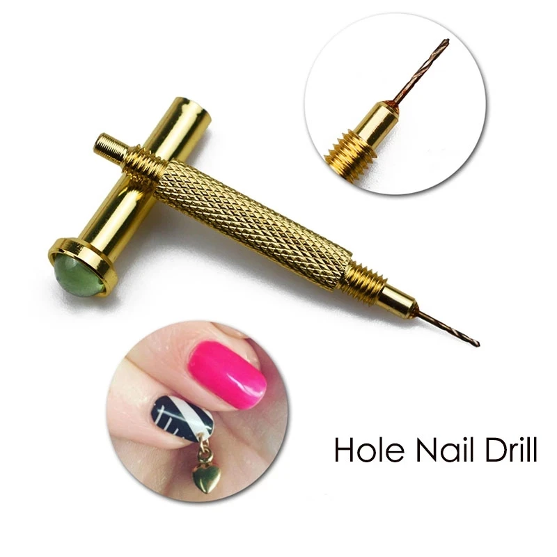 

Nail Piercing Dangle Nails Rings Hoop Mix Metal Alloy Loops Drill Hole 3D Jewelry Kit Circles Acrylic Tips Aluminum Jump Ring