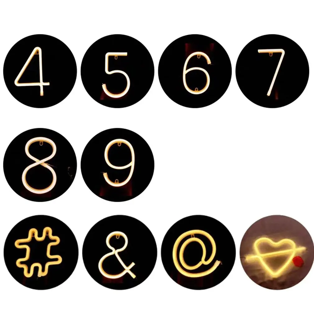 

Creative Led English Symbol Modeling Lamp Warm White Symbol & Neon Letter Lights Proposal Party Decorative Lights