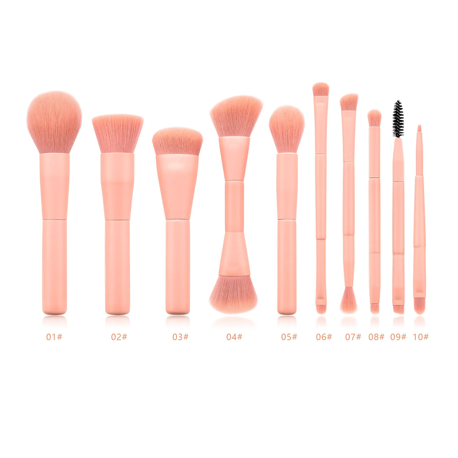 

10 Pcs Branch makeup brush Paint Princess Pink High-end makeup brush set shuang tou shua beauty tools