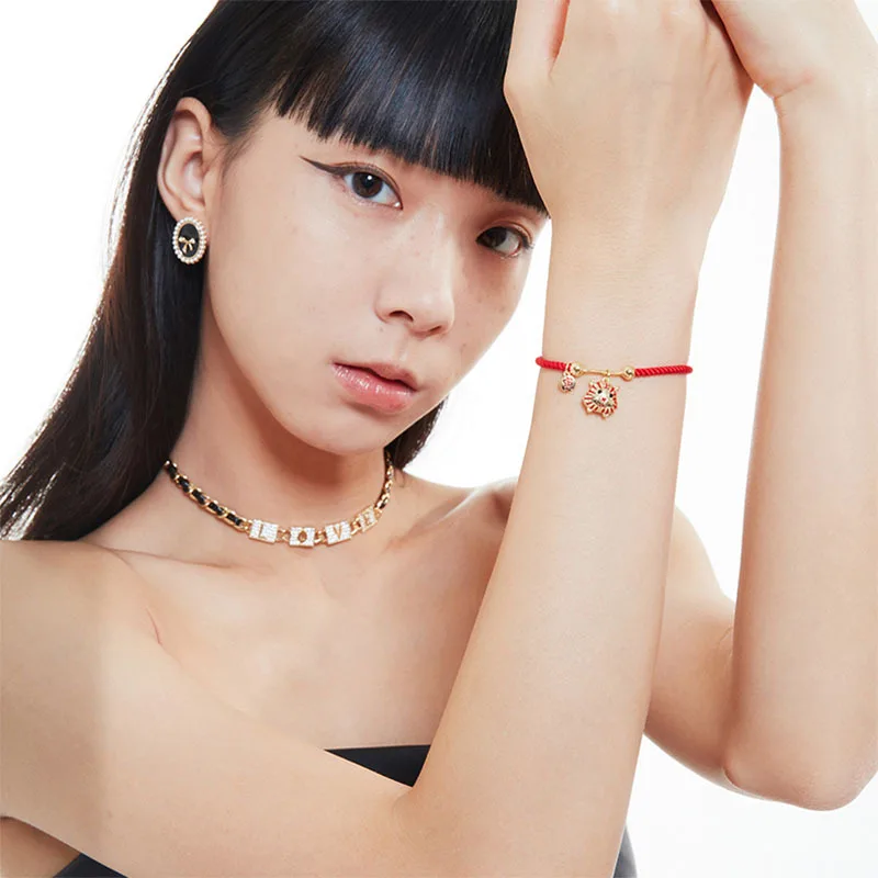 Новинка 2022 браслет в китайском стиле со знаками Зодиака тигра удачи красный