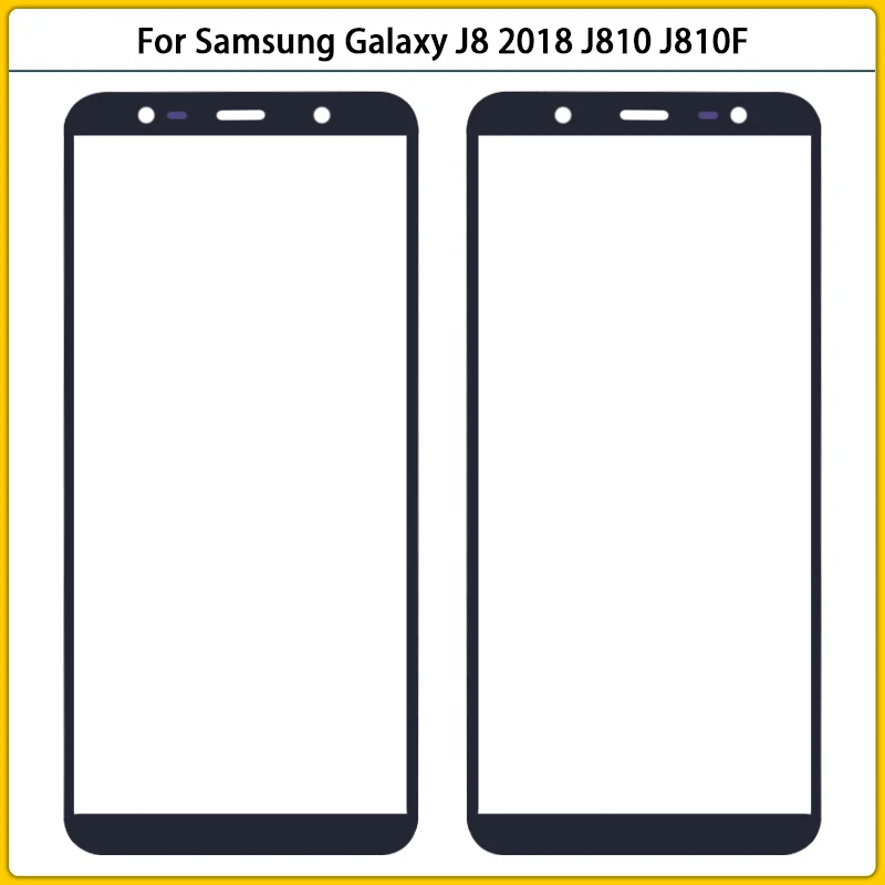 

10 шт. для Samsung Galaxy J8 2018 J810 J810F SM-J810F/DS сенсорный экран ЖК передняя внешняя стеклянная панель Крышка объектива сенсорный экран с OCA