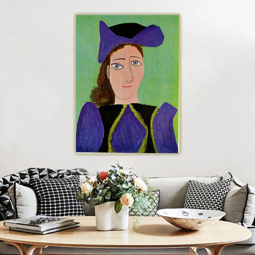 

Citon Pablo Picasso《Portrait Of D.M.1943》Canvas Art Oil Painting Artwork Poster Decorative Picture Wall Decor Home Decoration