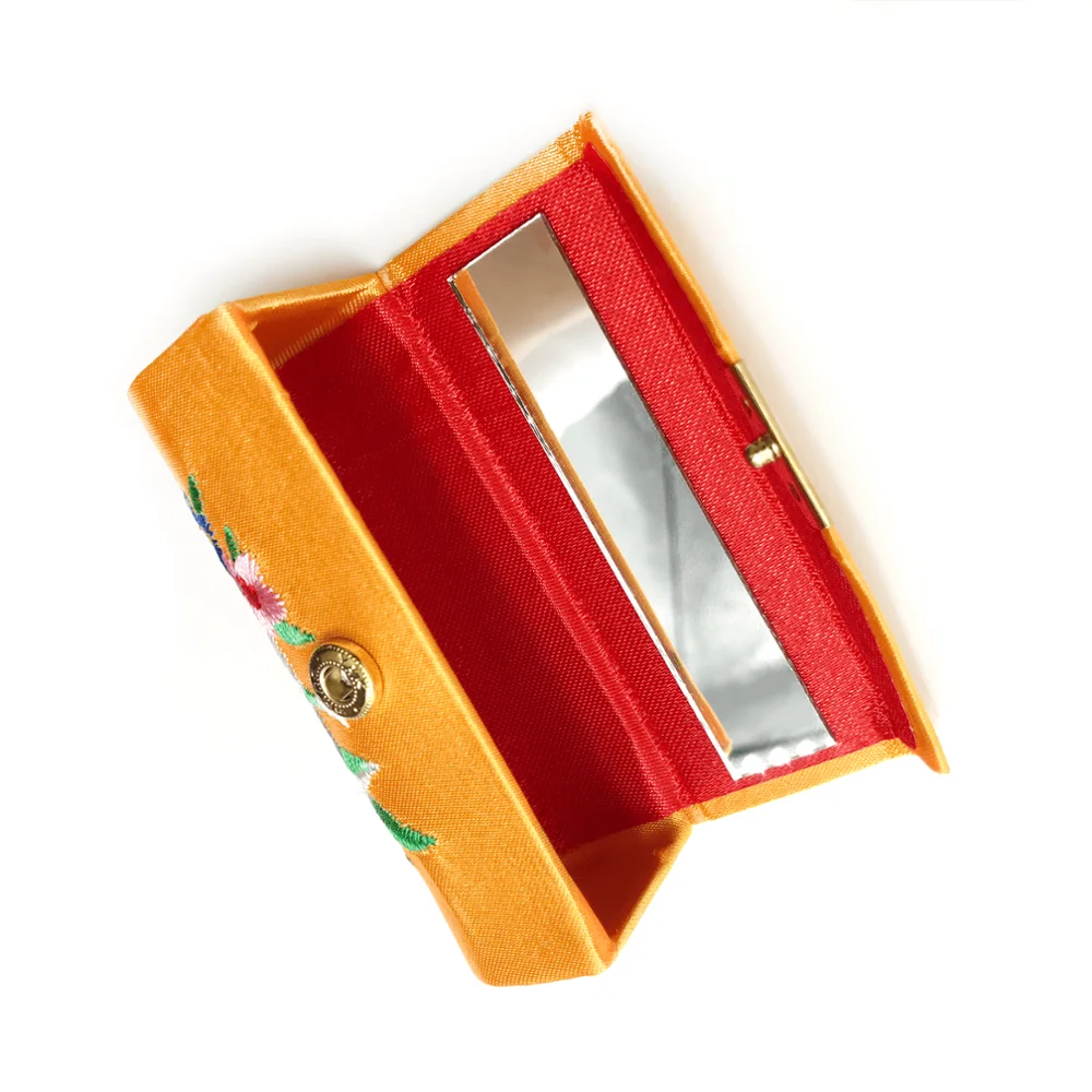 Чехол для губной помады в китайском стиле с вышивкой атласная коробка хранения