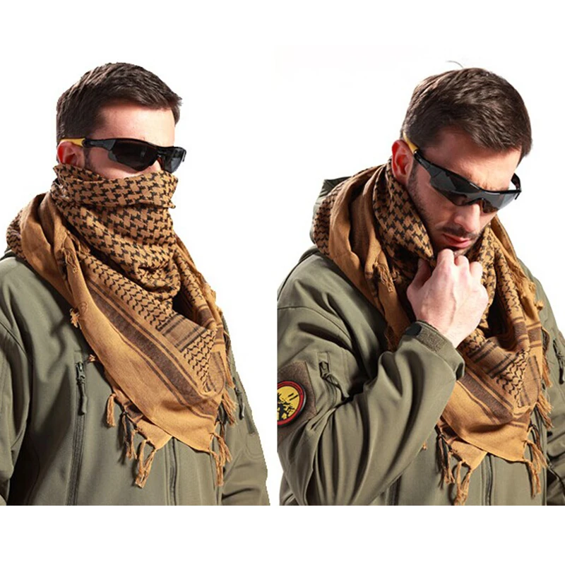 

Military Tactical Arab Hijab Shemagh Scarf Desert keffiyeh Scarves Fashion Thick Muffler Men Women Windy Dust-proof Neckerchief