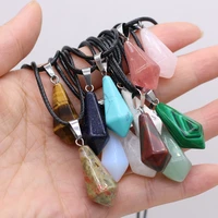 fashion conical necklace natural semi precious stone malachite opal pendant necklace 14x27mm for all women charm jewelry gift