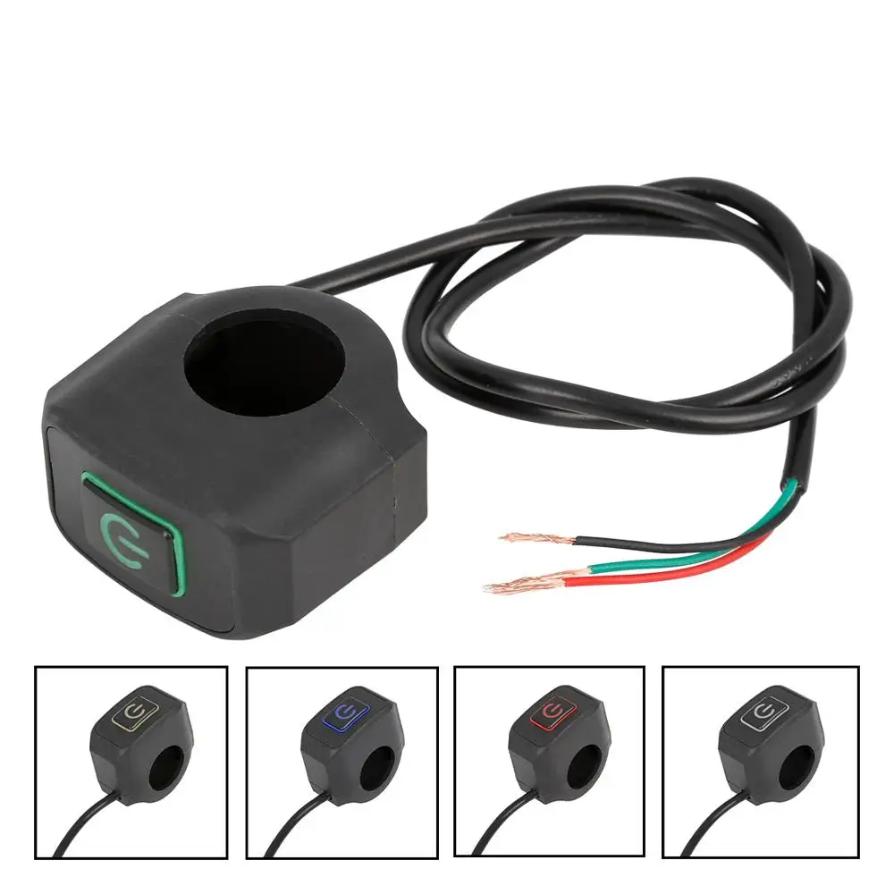 

X Autohaux Plastic Motorcycle Handlebar Headlight Switch Button with Indicator Light Universal Auto Switch for Scooter Dirt ATV