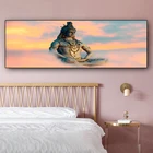 Абстрактная религиозная фигурка Будды, картина маслом на холсте, постеры и принты, Скандинавская Настенная картина, декор для спальни