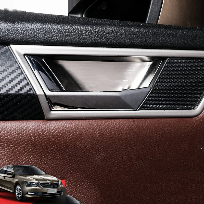 Lsrtw2017 внутренняя дверная панель из нержавеющей стали для Skoda Superb аксессуары для формовки интерьера