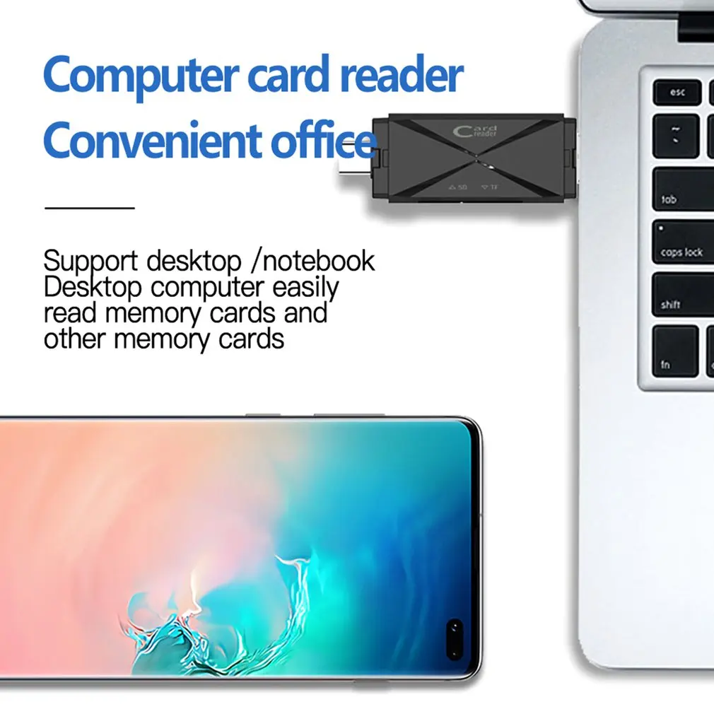 

Five In One Type-C Multifunctional Card Reader Computer Android Mobile Card Reader Dual Slot Card Reader