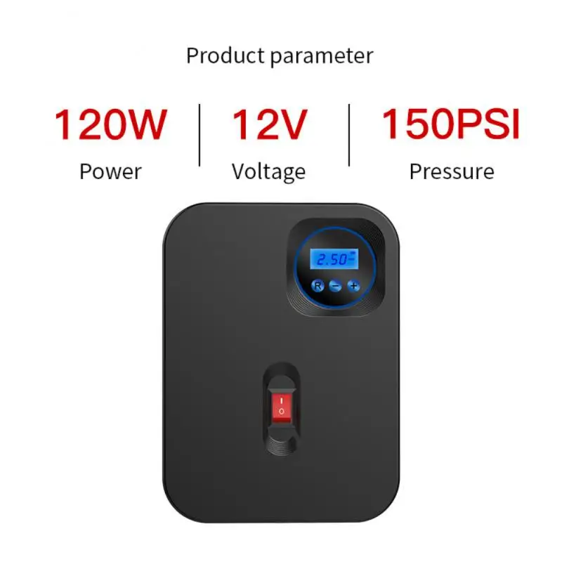 

Автомобильный воздушный компрессор, насос 12 В, электрический насос для шин, насос для автомобильных шин с подсветкой для автомобиля, мотоци...