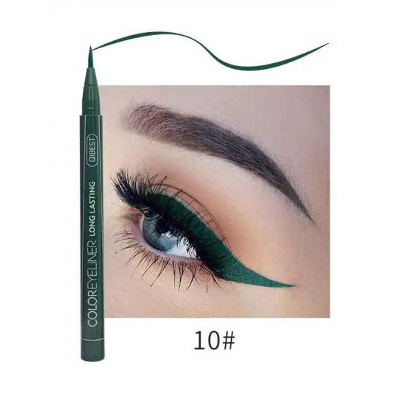 10 1Pcs Cat Eye Color Eyeliner Makeup Waterproof Neon Liquid Eye Liner Pencil Pen Make Up Comestics Long-lasting Black Makeup Tools - Цвет: 10
