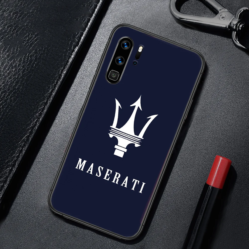 

Luxury Car Maserati Phone Case Cover For Huawei P Mate Smart 10 20 30 40 Lite Z 2019 Pro Black black Waterproof Silicone Prime