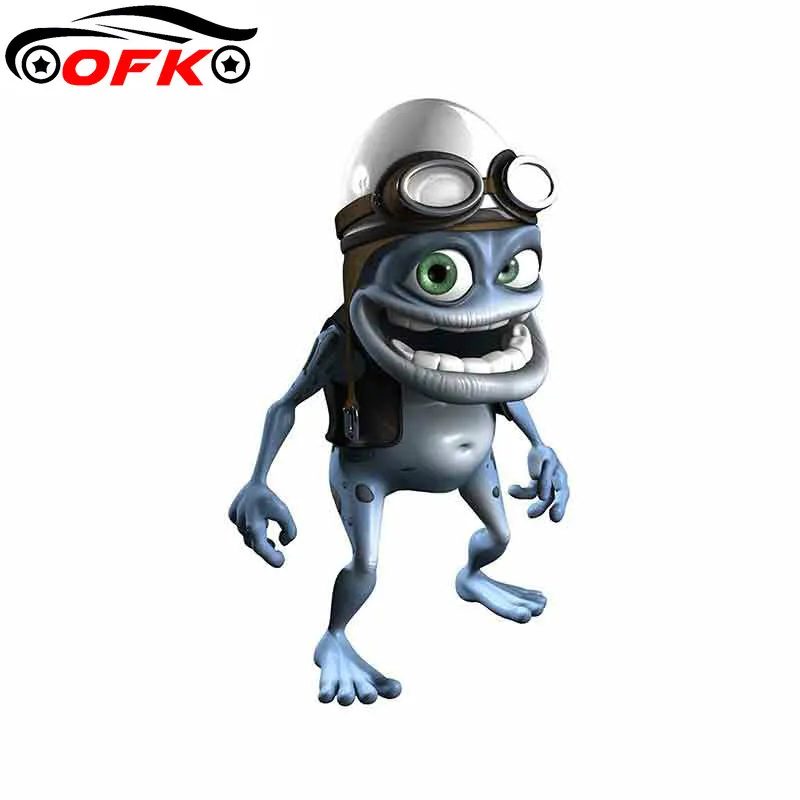 

Car Stickers Decor Motorcycle Decals Crazy Frog Cartoon Decorative Accessories Creative Sunscreen Waterproof PVC,13cm*7cm