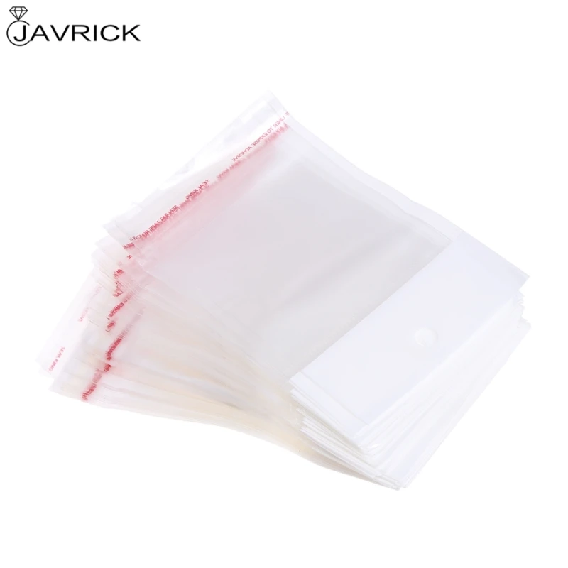 

100 Pcs/Set Plastic Packing Bag Transparent Self Adhesive Jewelry Seal 6x8cm