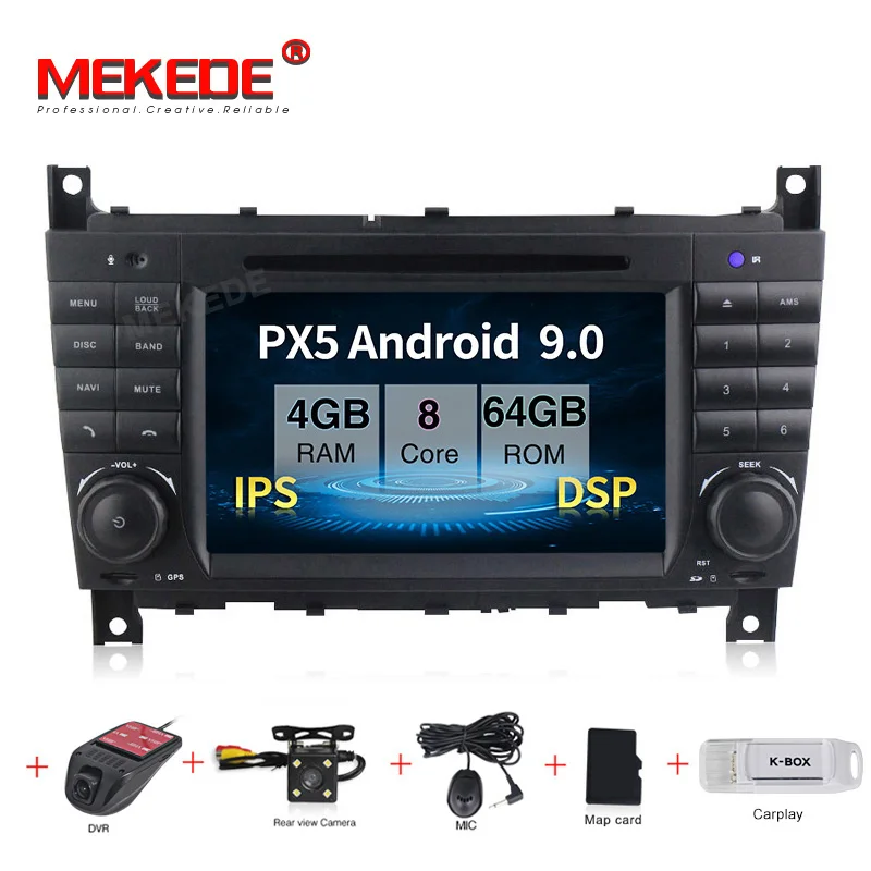 PX5 MEKEDE Android 9,0 Автомобильный gps Автомагнитола для Mercedes benzc-класс CLC W203 CLK W209 2004-2007 C200 C230 C220 C320 C350 - Цвет: PX5
