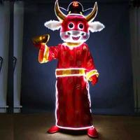 led high spirited and luminous niuniu god of wealth doll suit parade performance bar ktv atmosphere cosplay costume