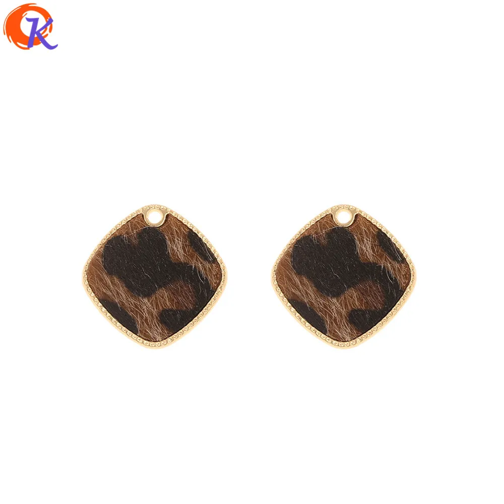 Сердечный Дизайн 50 шт 25*25 мм ювелирные аксессуары/амулеты/DIY Изготовление/квадратная форма/леопардовый принт эффект/ручная работа/застежки для сережек
